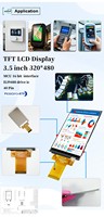 شاشة Polcd مقاس 3.5 بوصة بواجهة MCU SPI من نوع ILI9488 مع لوحة لمس مقاومة بدقة 320*480، شاشة LCD IPS مقاس 3.5 بوصة.