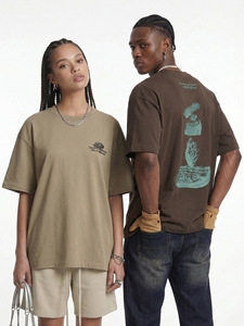 Camiseta de Manga Corta para Hombre, Verano 2026, Nueva Colección, Tejido Grueso, Estampado Montañoso, 100% Algodón, Secado Rápido, Estilo Casual - Product Image 3