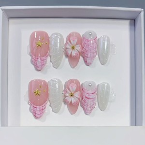 <span class=keywords><strong>Uñas</strong></span> Postizas TSZS de Alta Calidad, <span class=keywords><strong>Pintadas</strong></span> a Mano, Coloridas, <span class=keywords><strong>con</strong></span> <span class=keywords><strong>Flores</strong></span> 3D, 10 Piezas, Estilo Veraniego, Acrílicas, Forma Almendrada, Marca Privada - Product Image 1