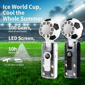 Ventilateur portable à thème football, 100 vitesses, écran LED, rechargeable, pour le sport et les voyages - Product Image 5