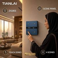 Interrupteur intelligent Tianlai M15 à 4 touches programmables avec affichage de l'heure et de la météo, panneau mural Zigbee 3.0 pour la domotique