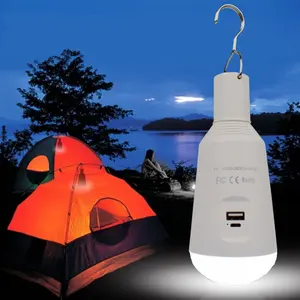 ソーラーLEDキャンプライトソーラー電球ライトLED USB充電7WLED非常灯電球クールホワイトポータブル電球