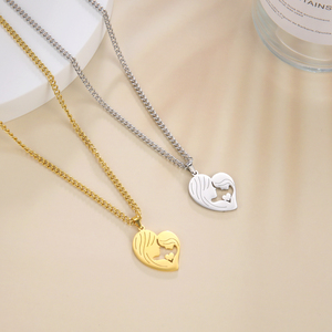 Collana mamma e figlia in acciaio inossidabile con ciondolo collana mamma in oro 18 carati per il regalo di compleanno di natale del ringraziamento - Product Image 6