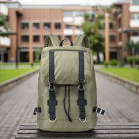 Sac à dos en nylon imperméable élégant pour étudiants coréens du collège et de l'université avec fermeture à cordon Sac d'école tendance