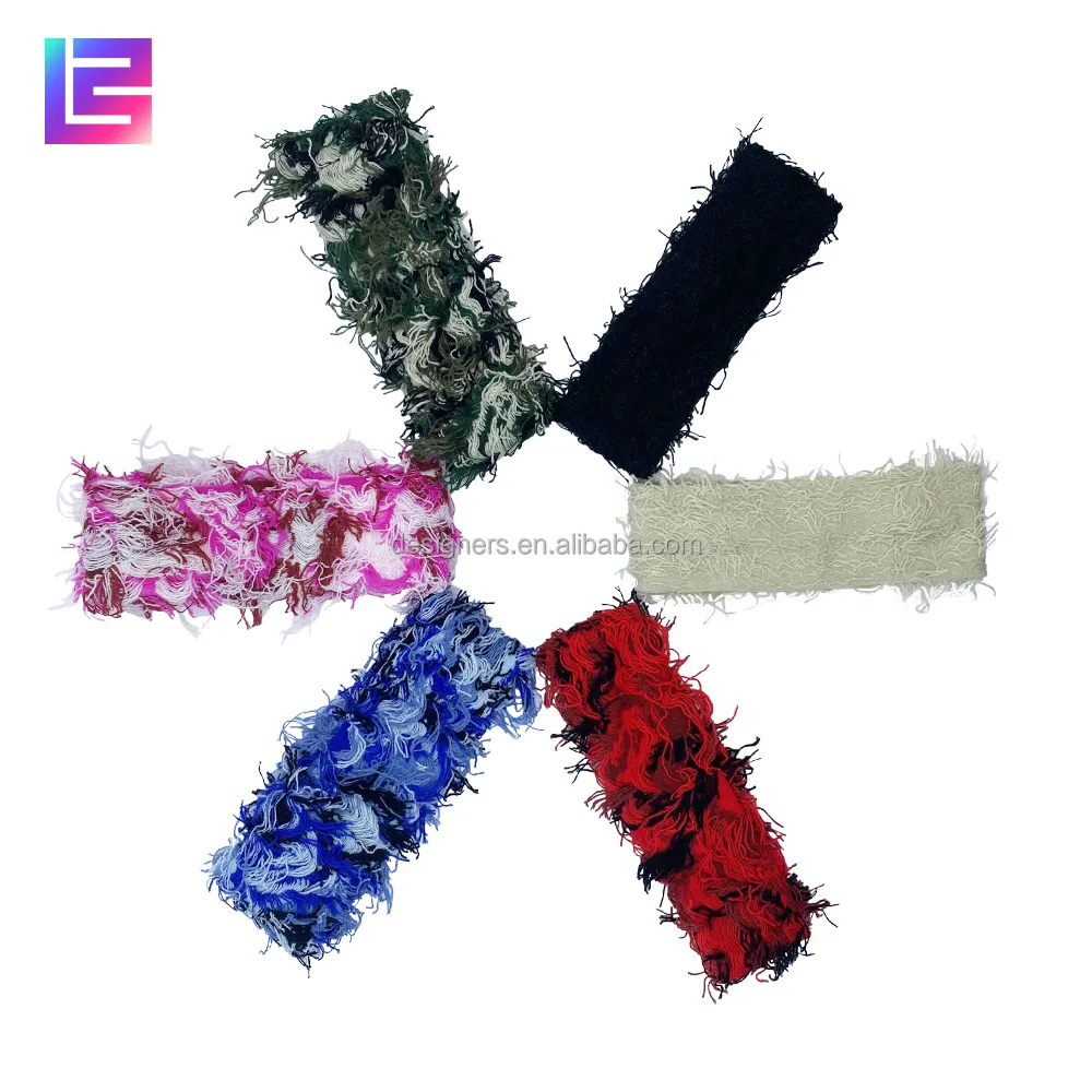 Großhandel häkeln Stretchy Sport elastisch gestrickte Haar bänder Schweiß band Yoga grasig Distressed Designer Stirnbänder