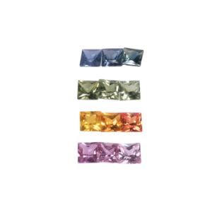 พลอยแซฟไฟร์หลายสีธรรมชาติขนาด4มม. เจียระไนเหลี่ยมเพชรพลอยหลวมเกรด AAA ใบรับรองความร้อนราคาขายส่ง - Product Image 4