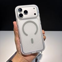 Bande magnétique ondulée lumineuse antidérapante adaptée aux coques de téléphone iPhone 17 Pro Max avec finition givrée et texture douce