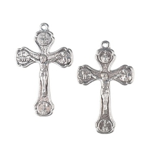 Haute qualité jésus <span class=keywords><strong>Christ</strong></span> <span class=keywords><strong>croix</strong></span> pendentif religieux alliage métal 53*33mm <span class=keywords><strong>croix</strong></span> pour chapelet accessoires - Product Image 2