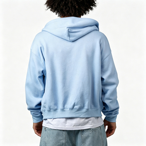 Felpe <span class=keywords><strong>con</strong></span> <span class=keywords><strong>cappuccio</strong></span> da uomo pesanti <span class=keywords><strong>con</strong></span> <span class=keywords><strong>zip</strong></span>, vestibilità ampia, in pile di lusso, <span class=keywords><strong>con</strong></span> spalle scese, stile streetwear, per personalizzazione e vendita all'ingrosso - Product Image 2