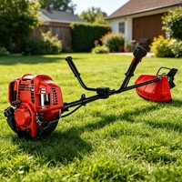 Tondeuse à gazon thermique L&P de haute qualité pour sections de cimetières et églises rurales, pratique pour couper l'herbe en rangées