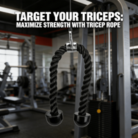 VIGFIT Corde de triceps ergonomique en acier et caoutchouc pour entraînement de fitness en salle de sport, accessoire de machine à câble avec poignée de tirage en nylon