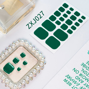 Toe Nail Sticker Wraps Calcomanías <span class=keywords><strong>adhesivas</strong></span> Toenail Polish <span class=keywords><strong>Tiras</strong></span> DIY Foot Calcomanías <span class=keywords><strong>Manicura</strong></span> Mujeres Color sólido Cubierta completa Foot Stickers - Product Image 5