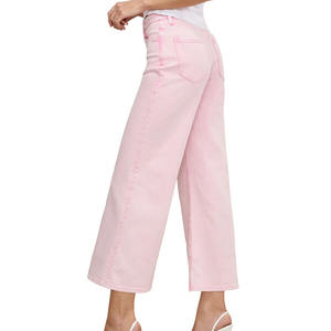 Nouveaux produits, étiquette personnalisée, vêtements surdimensionnés pour maman et femme, pantalons décontractés, jeans roses pour femmes - Product Image 3