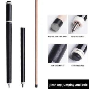 Taco de salto de billar estilo chino de 58 pulgadas, negro, duradero, de 2 piezas, con eje de arce de 19 oz, junta central para 8 y 9 bolas y junta de latón - Product Image 5