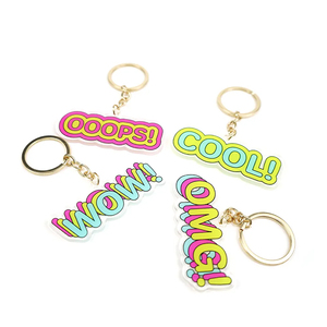 Llavero Personalizado de PVC Acrílico Transparente, Accesorios con Letras Personalizadas, Venta al por Mayor de Fábrica, Llaveros de Plástico Estilo Anime - Product Image 1