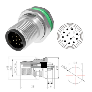 Connettori per Sensori M12 Impermeabili IP67 IP68, Tipo a Saldare Maschio/Femmina, Adattatore Posteriore a 12 Pin per Applicazioni Automobilistiche - Product Image 4