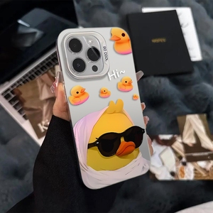 เคสโทรศัพท์มือถือ TPU ลายการ์ตูนรูปเป็ดสีเหลืองสุดเท่สำหรับ iPhone 16 15 Pro Max PLUS 14อุปกรณ์เสริม - Product Image 5