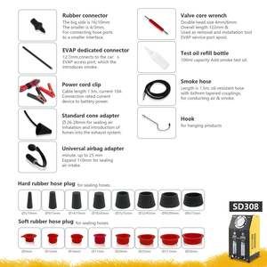 Detector de Fugas de Humo SOLARY en Oferta para Autos, Probador de Diagnóstico de Vacío EVAP de 12V CC para Sistema de Tuberías, Compatible con Más de 110 Marcas de Autos - Product Image 4