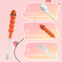Brosse à dents pour enfants SAKURA en forme de dessin animé, à poils doux, emballée individuellement dans des couleurs amusantes, légère pour un usage domestique
