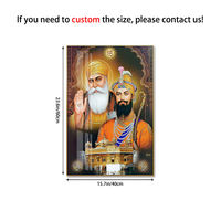 Peinture en porcelaine cristal moderne et portrait d'art mural peinture encadrée Gobind Singh Ji Art mural décor à la maison