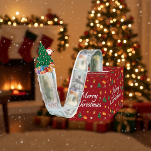 Caja de Dinero Transparente con Forma de Árbol de Navidad, Bolsa de Regalo de Plástico para Fiestas, Sorpresas, Año Nuevo, Cumpleaños - Product Image 2