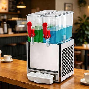 Distributeur de boissons froides commercial à 2 réservoirs 2x10L en acier inoxydable avec système de refroidissement pour buffets et cafés AS-Icecream0 - Product Image 6