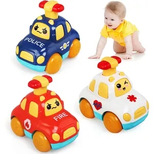 Baby Toy Cartoon Small Wind Up Police Cars Press And Go Car Friction Toy Vehicle For Kids