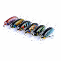 Señuelo de Pesca Warcraft Minnow, Hundimiento Lento, Acabado Pintado Realista, Plástico ABS, Señuelo Duro, Lanzamiento Largo, Anzuelos Crankbait, Pescado Mandarín