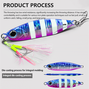 Señuelo de Pesca de Metal de Doble Anzuelo Resistente, 60g 80g 100g, para Caballa, Caballa <span class=keywords><strong>Española</strong></span>, Cola de Caballo, Pesca en Agua Salada, Señuelos Duros Luminosos - Product Image 4