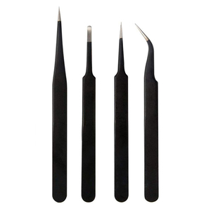 Pinzas para pestañas en oferta, pinzas japonesas para pestañas con revestimiento dorado, punta plateada, todos los colores, pinzas para extensión de pestañas - Product Image 5