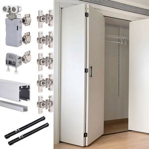 Herrajes para Puertas Plegables de Armario WEKIS de Aleación de Zinc y Aluminio, Mecanismo de Cierre Suave, Amortiguador Silencioso, Sistema de Empuje y Tracción para Cocina y Sala de Estar - Product Image 1