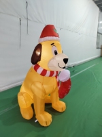 Perro Inflable Navideño Personalizado de 4 pies con Luces LED, Figuras Navideñas Inflables para Jardín Exterior