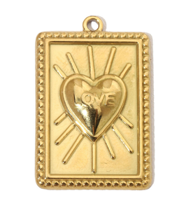 <span class=keywords><strong>Verve</strong></span> moda infantil 304 Acero inoxidable francés amor etiqueta corazón colgante DIY collar accesorios joyería - Product Image 1