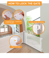 Barrière de sécurité pour bébé rétractable à double porte, barrière de sécurité pour enfants pour porte, escaliers, protection pour bébé, barrière de sécurité pour bébé durable