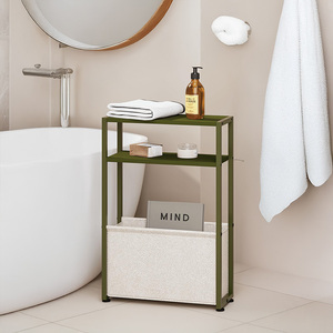 Mesa auxiliar estrecha que ahorra espacio de OEM y ODM con cesta de almacenamiento de tela, muebles de dormitorio para salas de estar compactas para dormitorios - Product Image 5