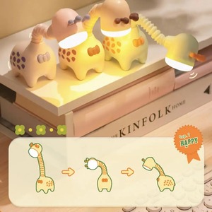 Lámpara con temática de animales, linda lámpara de noche con forma de jirafa, recargable por USB, lámpara de mesa con iluminación suave, protección ocular, LED para niños - Product Image 2