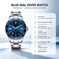 Montre mécanique de sport de luxe pour homme, personnalisée OEM, boîtier en alliage, étanche 3ATM, cadran à aiguilles, vente en gros d'usine