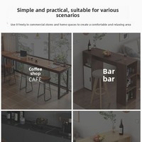 Table de bar et chaises murales à usage domestique moderne, établi long et étroit pour les loisirs sur balcon