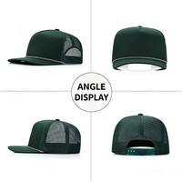 Gorra trucker de algodón transpirable con visera ligeramente curvada y cuerda, sombrero de malla de 5 paneles con protección solar, venta al por mayor, logotipo personalizado