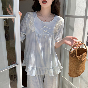 <span class=keywords><strong>Pigiama</strong></span> corto in cotone pantaloni <span class=keywords><strong>pigiama</strong></span> mujer Cartoon Cute Casual Girls' <span class=keywords><strong>pigiama</strong></span> stampato camicia da notte casa coreana pigiameria da <span class=keywords><strong>donna</strong></span> - Product Image 3