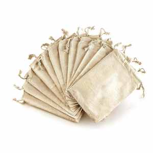 Eco Friendly Agricultural Products Food Fruits Biodegradable Linen Organic Cotton Bag Drawstring 40x50 - Product Image 1