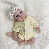 Poupée Reborn en Silicone de 12 Pouces avec Visage Angélique et Yeux Ouverts, Petite Fille Bébé Nouveau-né, Membres Mobiles, Poupée de Mode