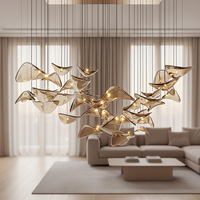 Lampe suspendue en verre minimaliste scandinave blanc chaud, hauteur réglable, LED, grande taille, pour hall d'hôtel, villa, lustre personnalisé