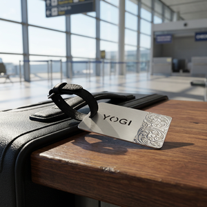 Code Silver Traditional <b>Customisable</b> Brass Silver-Plated Handcrafted Luggage Tag - Product Image 3