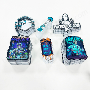 Paquete de etiquetas adhesivas con logotipo de impresión personalizado de alta calidad, hoja adhesiva de corte de beso brillante, pegatina troquelada de vinilo impermeable autoadhesiva - Product Image 2