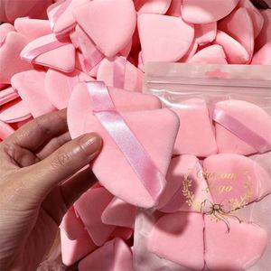 Borlas Cosméticas de Terciopelo Suave de Algodón de Marca Privada, Estilo Impreso para Uso en Seco y Húmedo, con Bolsa y Empaque en Caja, Borla Triangular para Polvo Suelto - Product Image 2