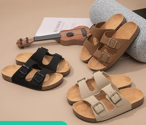 รองเท้าแตะหนังรัดส้นแบบเปิด PVC ระบายอากาศสำหรับฤดูร้อนใหม่ สไตล์ Birkenstock พื้นเรียบสำหรับผู้หญิง รองเท้าสวมแบบส้นหนา เหมาะสำหรับใส่กลางแจ้ง - Product Image 3