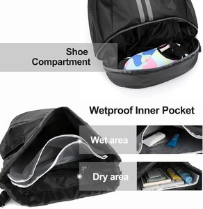 Sac à dos à cordon résistant à l'eau, sac de plage à cordon, sac de sport avec compartiment pour chaussures pour le football, le basketball, la natation - Product Image 5