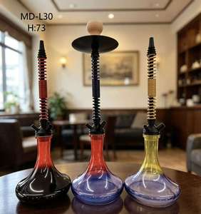Gradient Glass <b>Hookah</b> Set Spring Shaft Water <b>Pipe</b> Multi Color Shisha Kit Modern Portable Design - Product Image 6