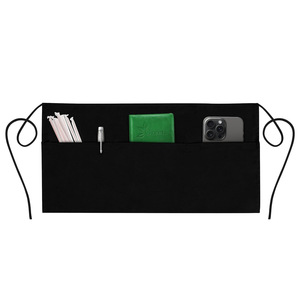 Tablier de travail pour homme en polyester imperméable gaufré à trois poches, taille mi-haute, idéal pour les serveurs de <span class=keywords><strong>restaurant</strong></span> - Vente chaude transfrontalière - Product Image 5